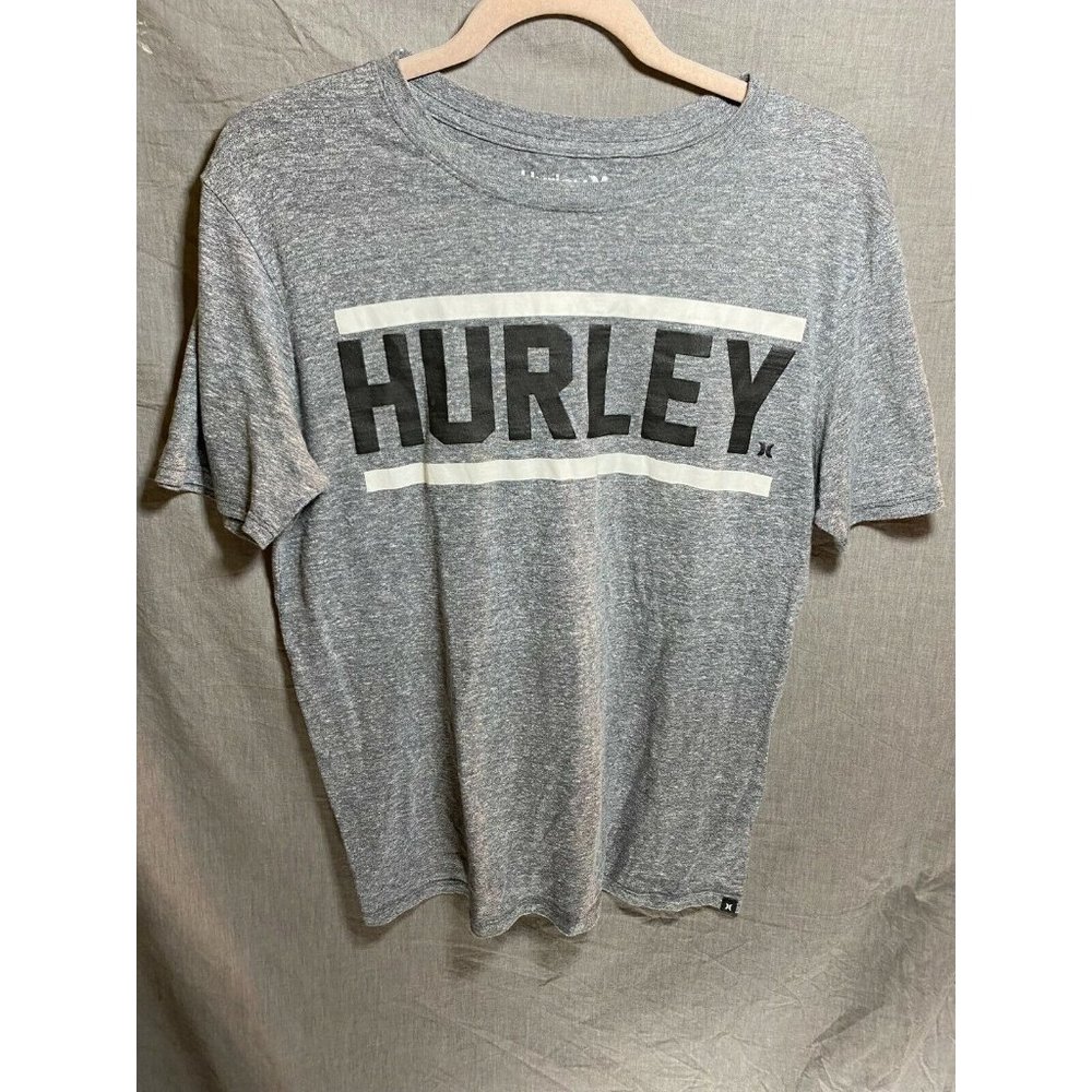 Hurley Shirt Adult Medium Grey White Black Spell Out Pullover Mens‎